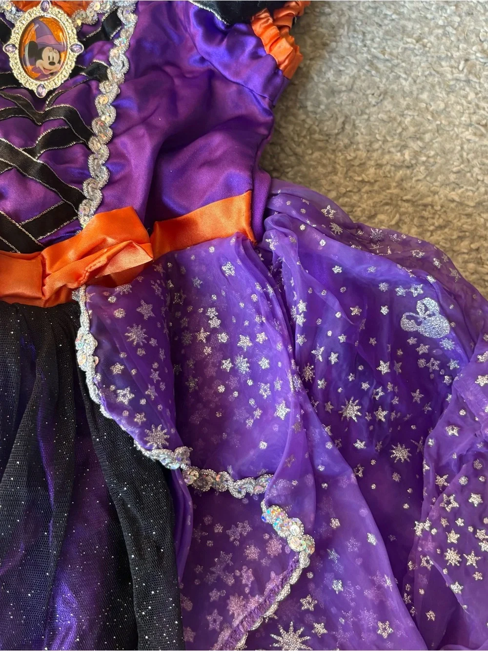 Disney Store Minnie Mouse Witch Halloween Dress Sz 3 Costume Purple Orange